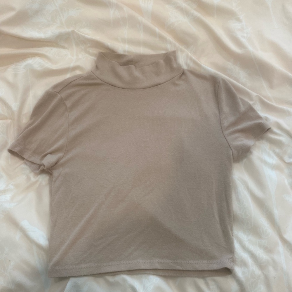 Women's Tan Turtleneck Top